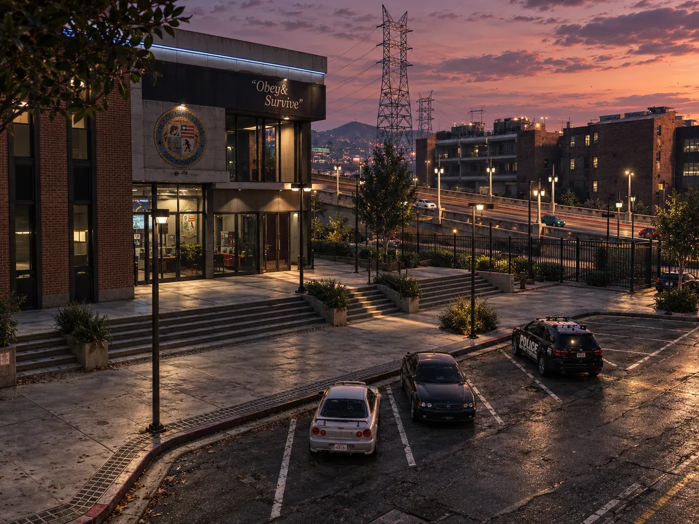 LSPD-Gebäude bei Sonnenuntergang